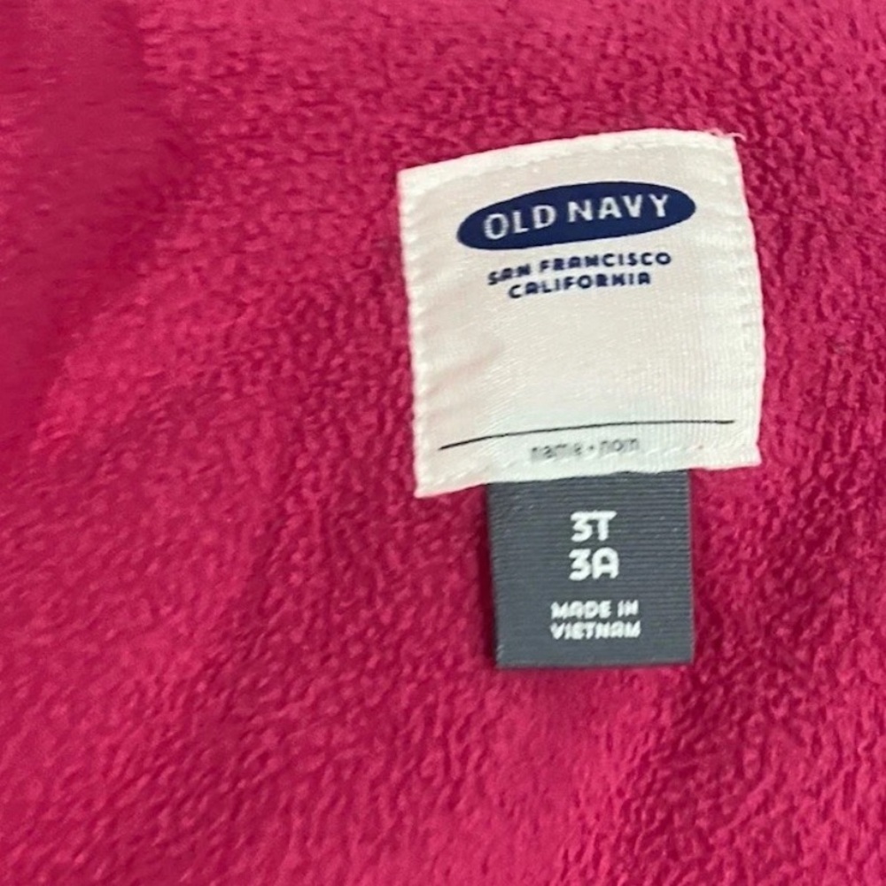 Old Navy Size 3T Toddler Girls Kids Pink Coat Hood & Pockets Excellent Condition - Picture 7 of 9